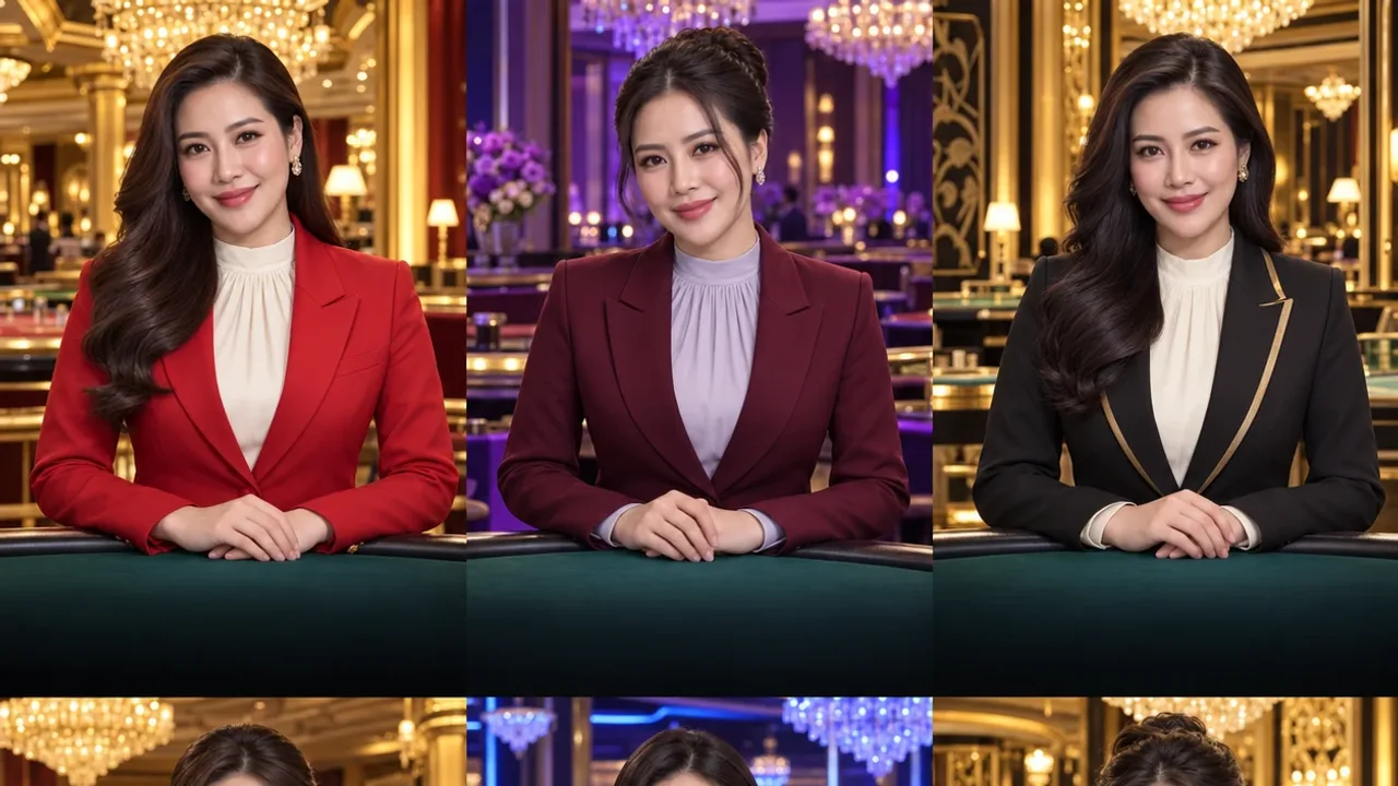 ป้ายเมนูภาษาไทยบนหน้าจอคาสิโนโทนดำทอง